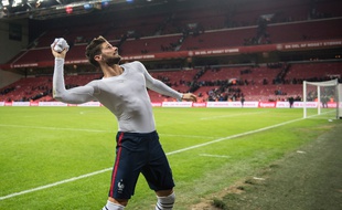 Olivier Giroud, attaquant de l'équipe de France, le 11 octobre 2015 à Copenhague.