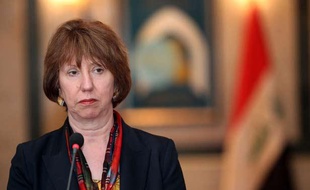 La chef de la diplomatie européenne, Catherine Ashton, lors d'une conférence de presse à Bagdad, en Irak, le 17 juin 2013.