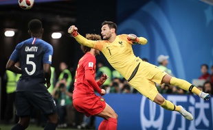 Hugo Lloris lors de France-Belgique en demi-finale de Coupe du monde, le 10 juillet 2018.
