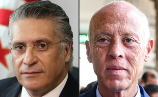 Ce dimanche, les électeurs tunisiens doivent élire leur futur président en choisissant entre Nabil Karoui (à gauche) et Kais Saied (à droite).