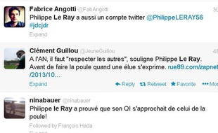 Les internautes se moquent de Philippe Le Ray, député UMP, qui a fait la poule pour humilier une députée écologiste, le 9 octobre 2013.