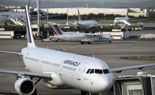 Des avions d'Air France immobilisés le 18 septembre 2014 sur le tarmac de l'aéroport d'Orly en raison de la grève des pilotes