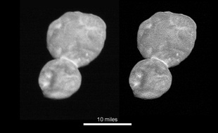 L'astéroïde Ultima Thule, situé à plus de 6 milliards de kilomètres de la Terre, photographié par la sonde New Horizons le 31 décembre 2018.