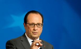 François Hollande lors d'une conférence de presse le 15 octobre 2015 à Bruxelles