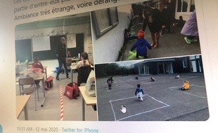 Les photos de l'école de Tourcoing, diffusées sur Twitter.