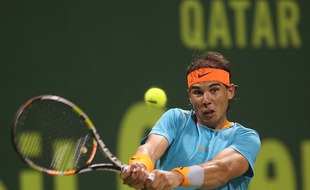 Rafael Nadal lors de son match contre Michael Berrer le 6 janvier 2015.