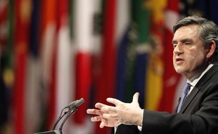 Gordon Brown, à l'issue du sommet du G20, le 2 avril 2009 à Londres.