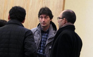 Le grutier Laurent Marie à l'ouverture de son procès le 31 janvier 2014 à Cherbourg