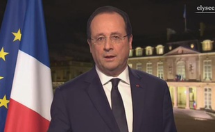 Capture d'écran des voeux pour 2014 de François Hollande.