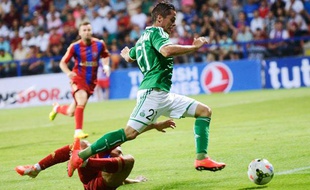 L'attaquant de Saint-Etienne Romain Hamouma, le 21 août 2014, contre Karabükspor.