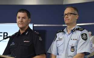 Conférence de presse de la police fédérale australienne à Melbourne, le 28 novembre 2017.