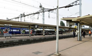 Le train accidenté à Brétigny-sur-Orge le 12 juillet 2013