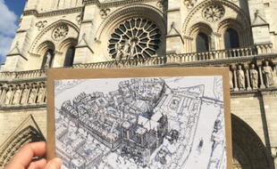 L'illustratrice lyonnaise Emilie Ettori va vendre ses dessins au profit de la reconstruction de la cathédrale Notre-Dame de Paris.