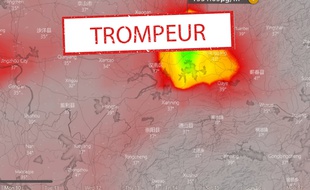La carte trompeuse sur le dioxyde de soufre à Wuhan.