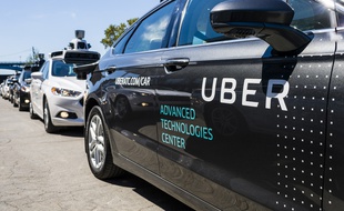 Un modèle de voiture autonome d'Uber. Illustration