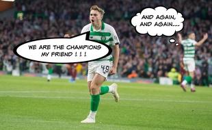 Le joueur du Celtic James Forrest célèbre son but.