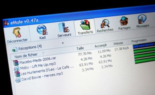 Le site Internet de telechargement Emule, le 26 mars 2006.