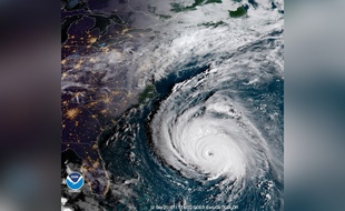 Vue satellite de l'ouragan Florence à l'approche de la côte Est américaine, le 12 septembre 2018.