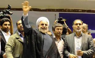 Le président élu iranien, Hassan Rohani, le 12 juin 2013 à Téhéran, en Iran.
