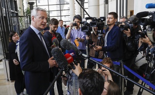 Bruno Le Maire en point presse ce samedi au ministère des Finances, à Paris.