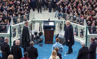Le président Donald Trump lors de son investiture en 2017