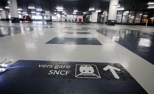 Le parking souterrain de la gare SNCF, à Rennes.
