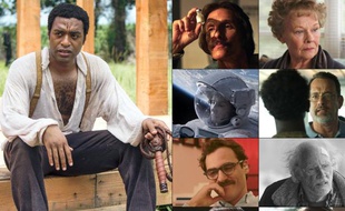 Les neuf films nominés aux Oscars 2014: «12 Years a Slave», «Dallas Buyers Club», «Philomena», «Gravity», «Captain Philips», «Her», «Nebraska», «The Wolf of Wall Street» et «American Hustle».