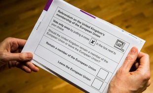 Un bulletin de vote britannique le 30 mai 2016 à Berlin