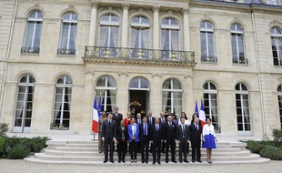 Le gouvernement Valls, le 4 avril 2014 à l'Elysée.