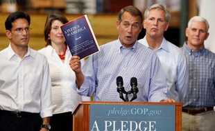 Le leader des républicains de la Chambre des représentants, John Boehner, dévoile le programme électoral du parti conservateur, le 23 septembre 2010