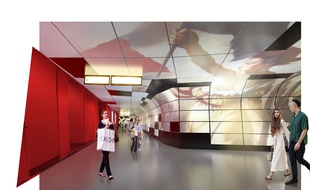 Des décors de peinture ou de scènes contemporaines s'afficheront sur les murs de la station de métro Hôtel-de-Ville.