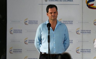 Sergio Jaramillo délégué du gouvernement colombien aux pourparlers de paix avec les Farc, à La Havane, le 24 septembre 2015