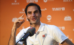Roger Federer lors d'une conférence de presse au Cap, en Afrique du sud, le 5 février 2020.