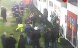 Capture d'écran d'une vidéo à l'issue du match Gazélec - Monaco le 2 mars 2013.