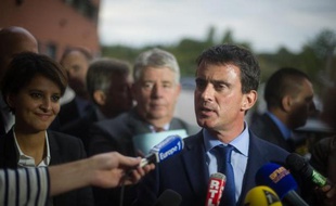 Le Premier ministre Manuel Valls lors d'une visite à Besançon le 29 septembre 2014