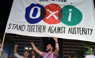 Des partisans du non au référendum à Athènes le 5 juillet 2015