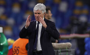 Gian Piero Gasperini, entraîneur de l'Atalanta, ici lors d'un match à Naples le 3 février 2021.
