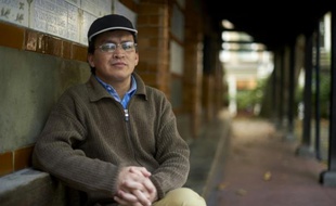 Le militant et blogueur pakistanais Liaquat Ali Hazara, porte-parole de la cause des Hazaras, minorité chiite musulmane persécutée, le 29 septembre 2015 à Londres