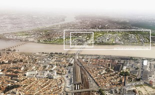Image du projet d'aménagement du quartier Belvédère, sur la rive droite de la Garonne à Bordeaux
