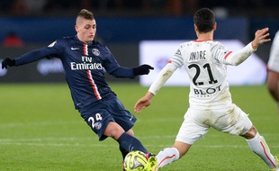 Marco Verratti lors du match entre le PSG et Rennes le 30 janvier 2015.
