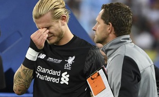 Loris Karius en pleurs après la finale perdue.