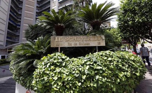 L'entrée de la résidence Schuylkill à Monaco le 25 juin 2014, résidence où vivent Sylvia Ratkowski-Pastor et son mari