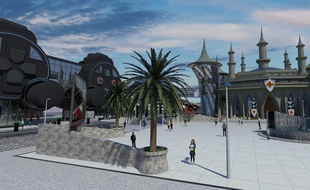 Une ébauche de ce que pourrait être le parc de jeux vidéo du Gard.