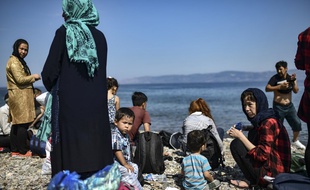 Des migrants afghans en Grèce en août 2018.