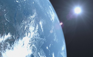 La Terre vue d'un satellite. Illustration.