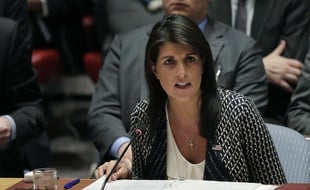 L'ambassadrice américaine aux Nations Unies, Nikki Haley, le 13 avril 2018.