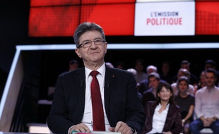 Jean-Luc Mélenchon, candidat de France insoumise sur le plateau de "L'Emission politique" le 23 février 2017 à Paris