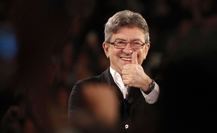 Le 12 avril 2017, Jean-Luc Melenchon. AP Photo/Michel Spingler.