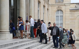 Les membres de la Convention climat, le 29 juin 2020 à l'Elysée.