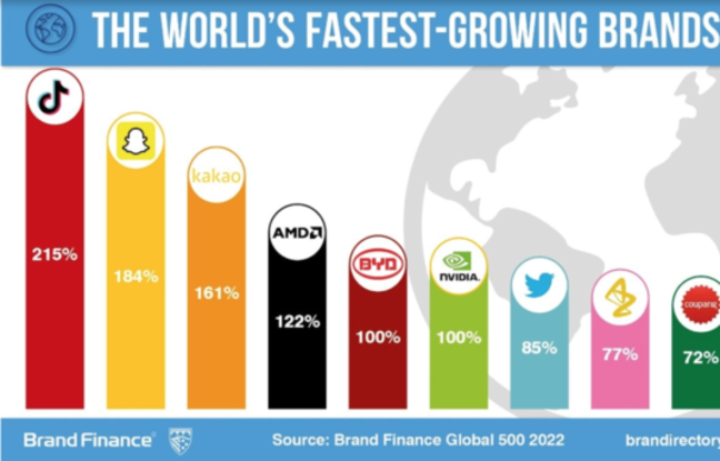 TikTok est la marque à la croissance la plus rapide au monde